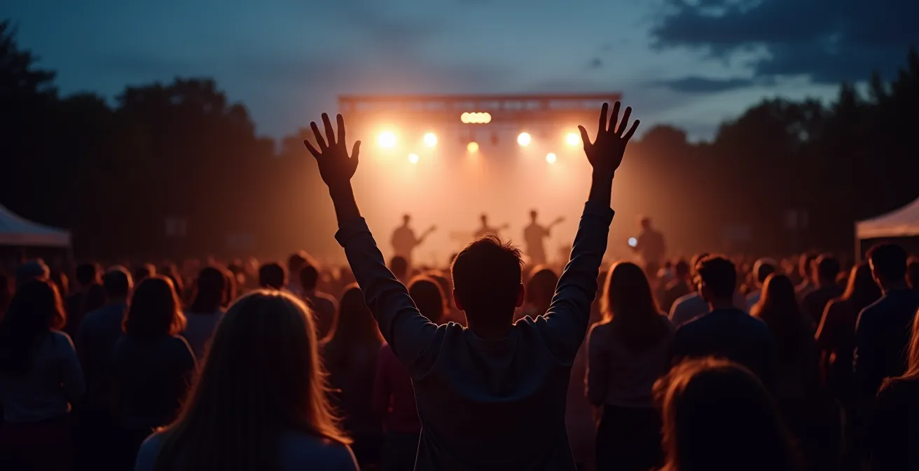 Ambiance évoquant la fusion entre musique traditionnelle et sonorités électroniques modernes
