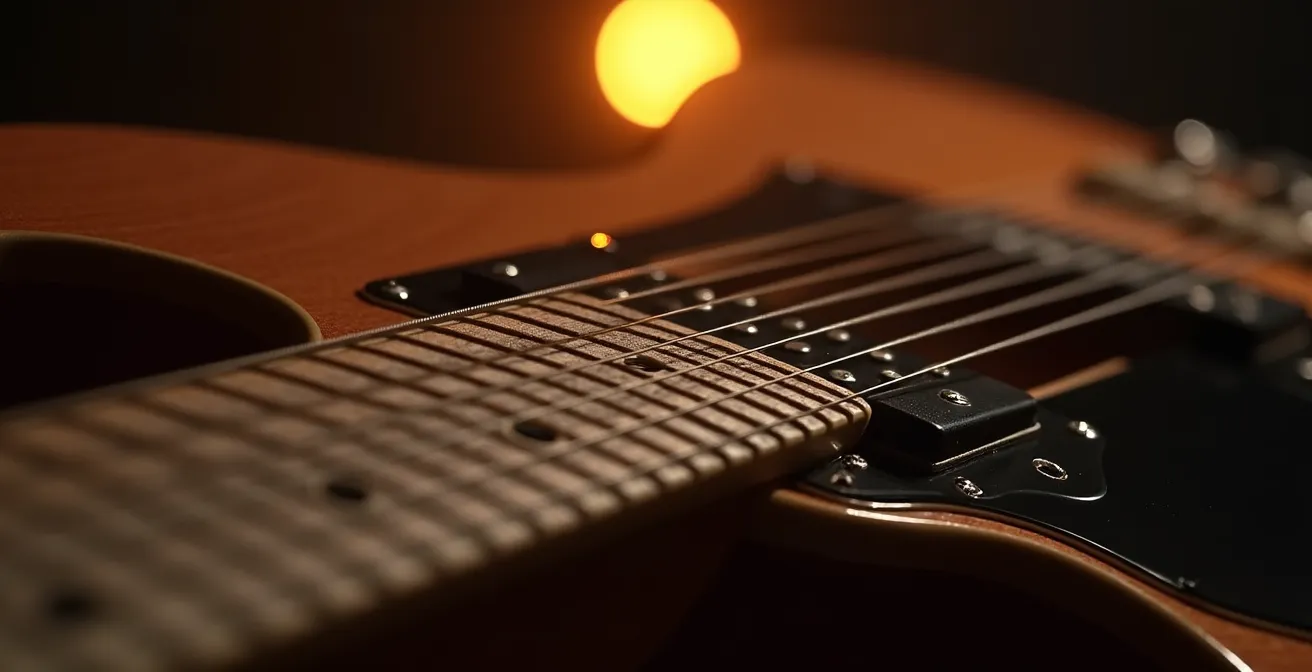 Représentation symbolique de la révolution guitaristique et de la virtuosité instrumentale