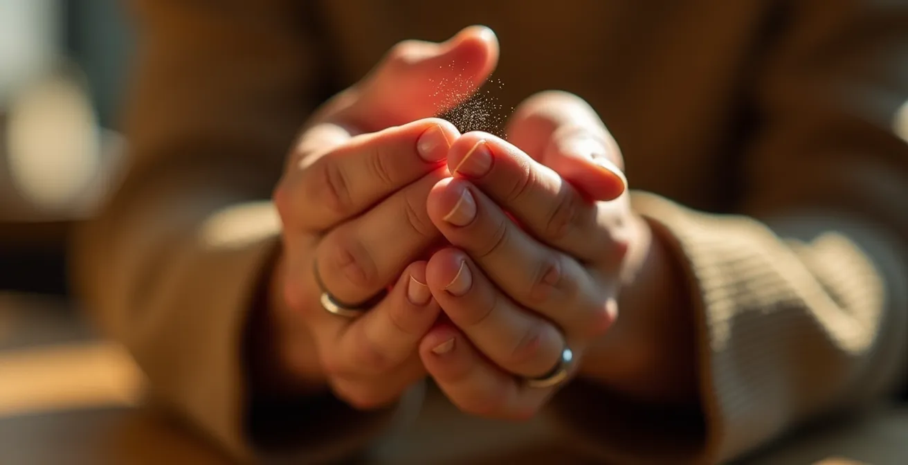 Mains en action créant des ondes sonores visibles dans un espace domestique pour tester l'acoustique