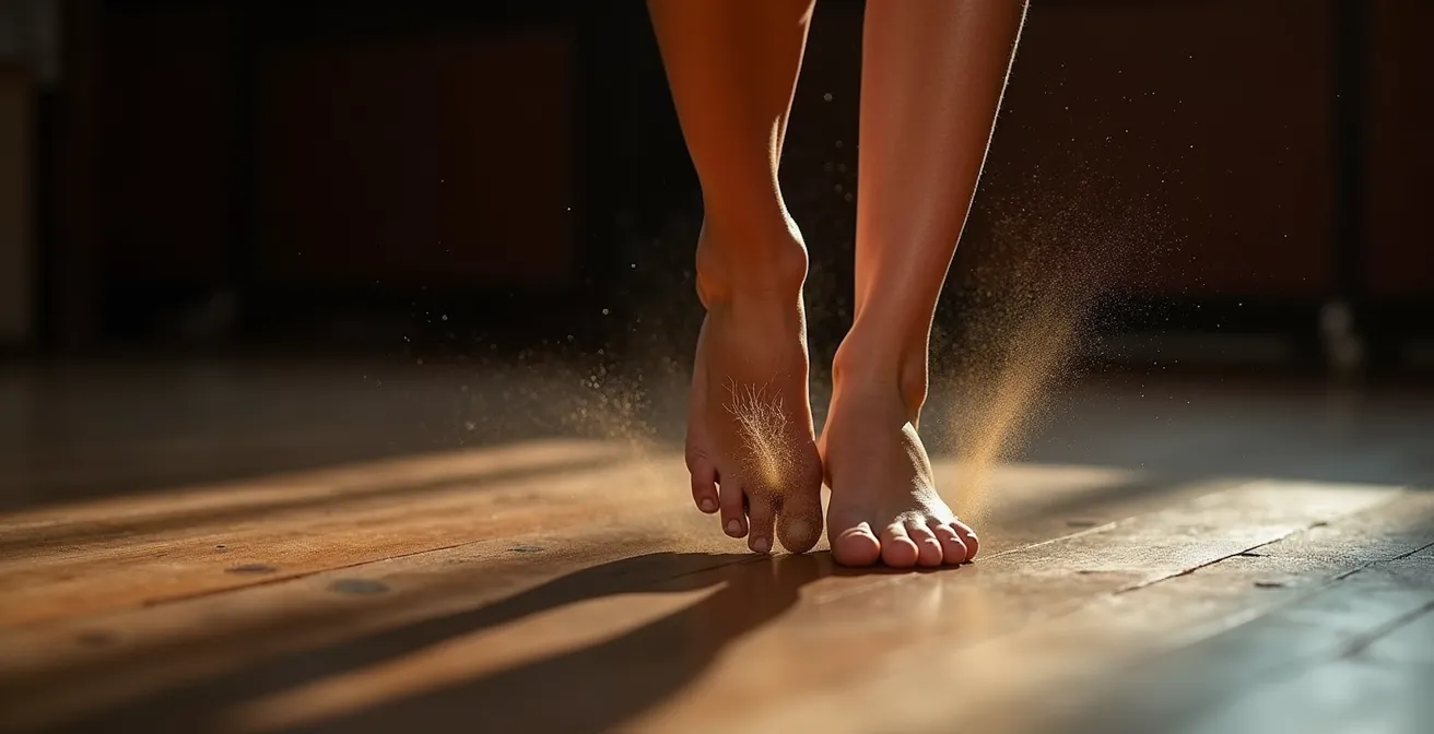 Danseuse en plein mouvement expressif capturée dans un instant de grâce avec effet de flou artistique traduisant l'énergie du mouvement