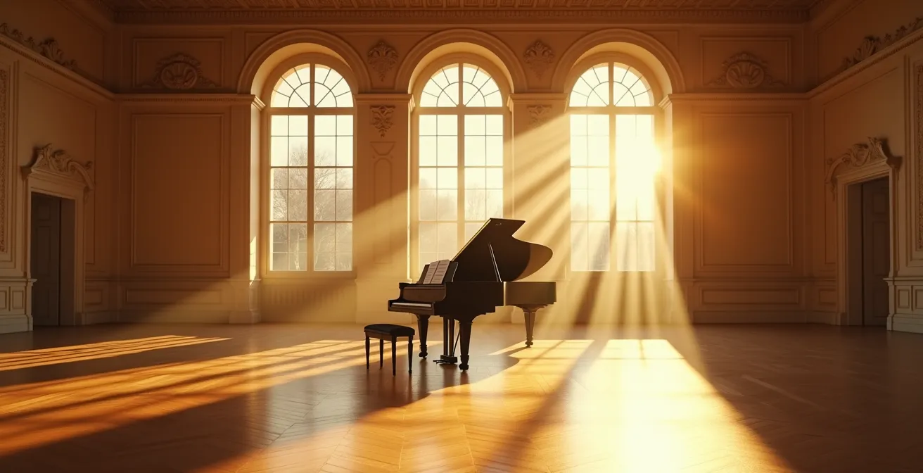 Représentation visuelle des harmoniques naturelles sur une partition de musique classique française