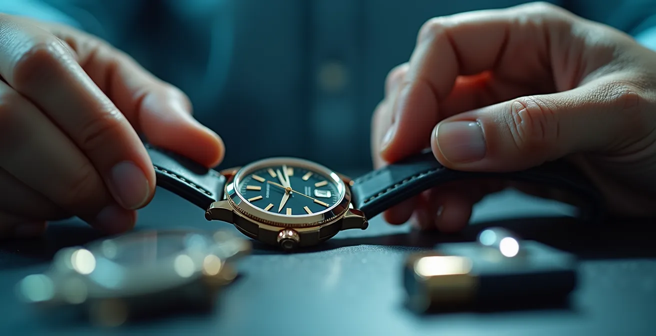 Ingénieur analysant la signature sonore d'un produit de luxe dans un laboratoire acoustique